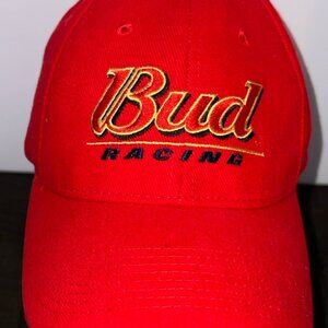 Vintage Bud Racing‎ adult size hat adjustable RED nascar racing budweiser beer